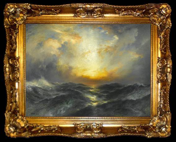 framed  Thomas Moran Sunset at Sea, ta009-2